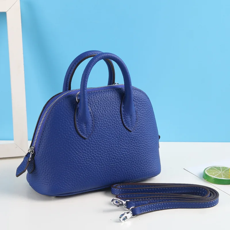 blue 2009 Модная Кожаная мини-сумка на одно плечо из воловьей кожи - Цвет: blue