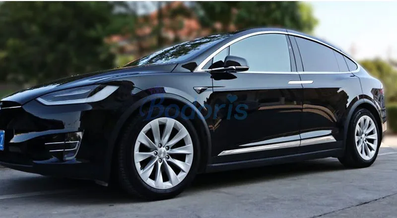 Для Tesla модель X дверной бампер Защита Кузова Боковая литьевая отделка комплект хромированные аксессуары для стайлинга автомобилей