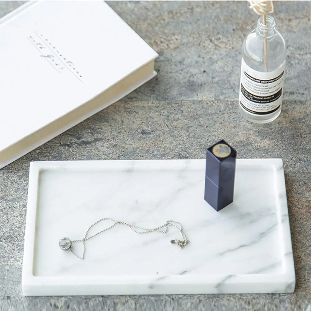 Natural Integrated Marble Tray Luxury Jewelry Perfume Decorative 25x15 cm | Дом и сад
