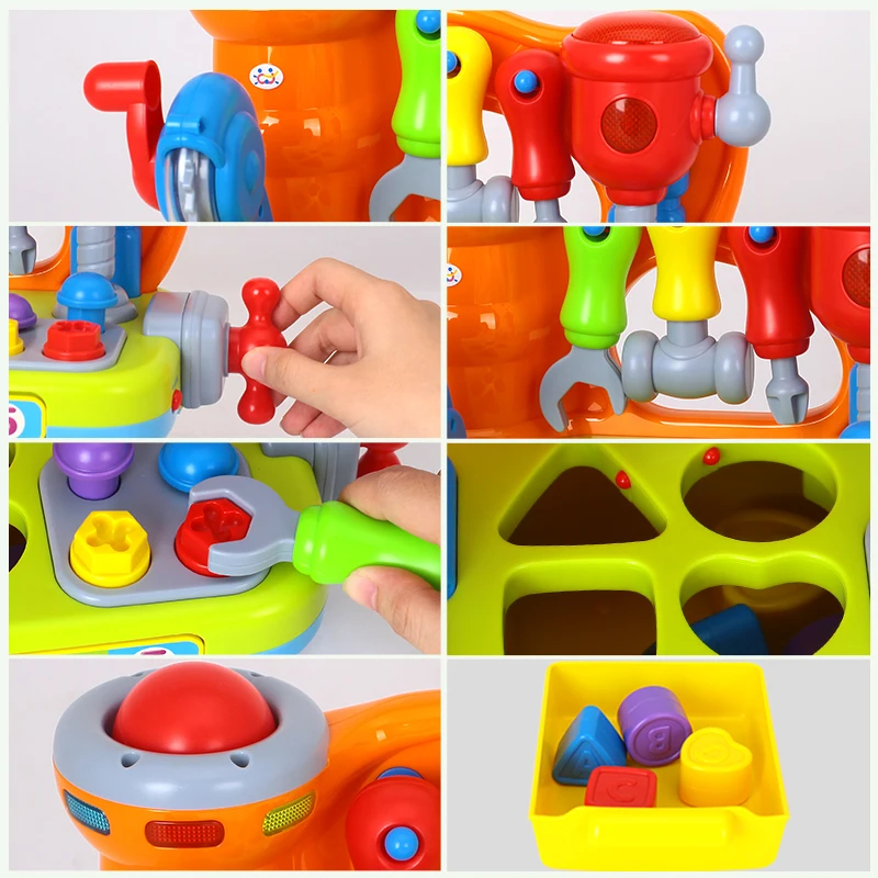HOLA TOYS 907 детские игрушки мастерская Brinquedos Bebe Juguettes младенческий инструмент со звуком Дети раннего обучения игры игрушка для детей подарок