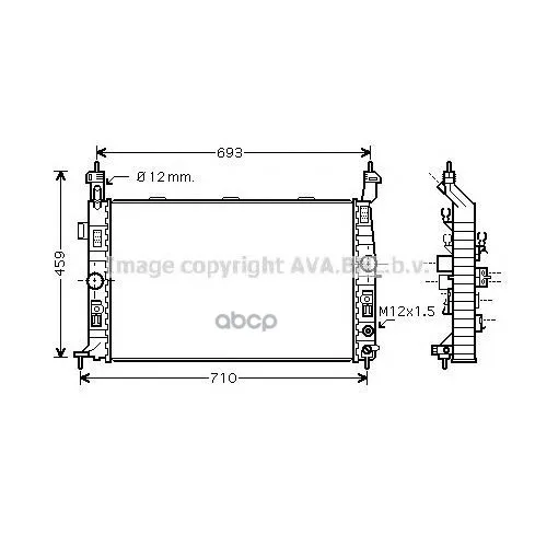 Радиатор Системы Охлаждения Opel: Meriva 1.6 03- 10 Vauxhall: Meriva Mk I(A) 1.6 I 16v Twinport 03- 10 Ava арт. OLA2431