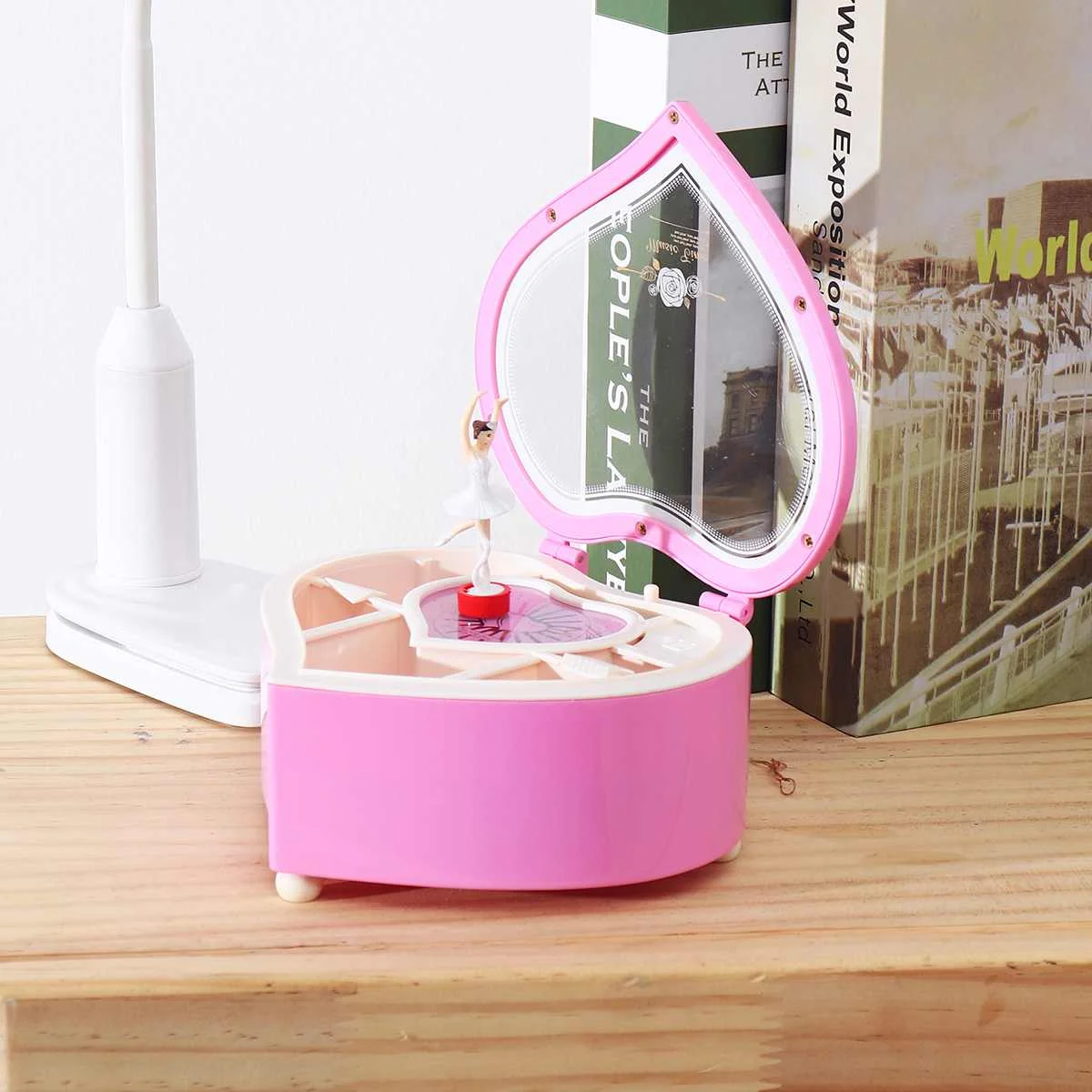 Pink Музыкальная шкатулка в форме сердца, танцевальная балетная шкатулка, восьмицветная музыкальная шкатулка, Классические ремесла, украшения-игрушка, домашний декор, подарок - Цвет: Pink