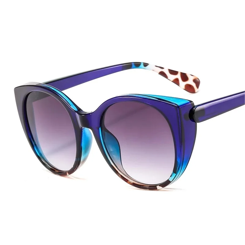 Cat Eye Sunglasses For Women Retro Oversized Gradient Blue Glasses_voghion.com