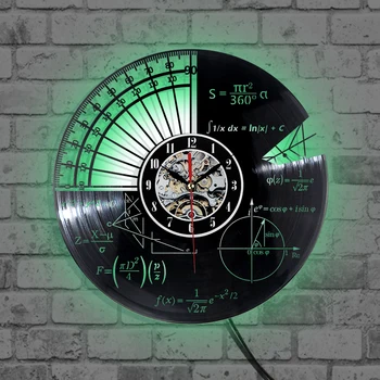 

Vinyl Wall Clock Math Equations and Notations Mathematics Chalkboard Geek Record Vinyl Wall Clock for School Classroom Decor