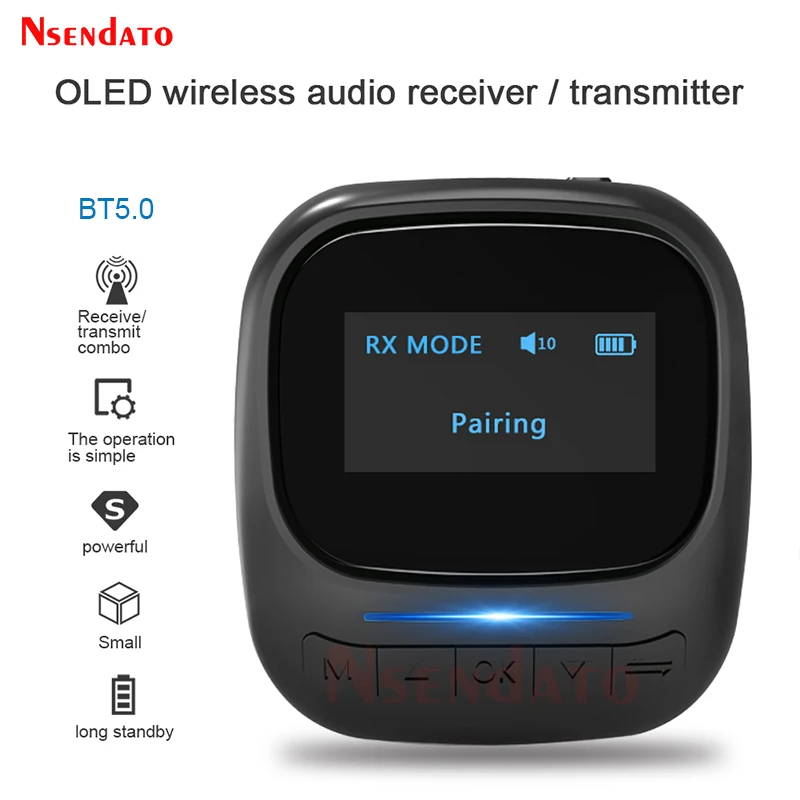 Wireless BT 5.0 Audio Transmitter Receiver OLED Display Aptx LL AAC Stereo Adapter 3.5mm AUX RCA for TV Car PC Speaker | Электроника