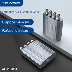 Acasis – boîtier d'enregistrement de vidéo en Streaming en direct, avec carte d'acquisition AHD, usb 3.0, 720P, 30fps, à très faible latence, pour Macbook, 4 canaux 