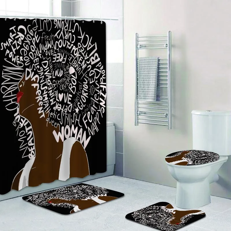 Африканская американская Женская занавеска для душа из натуральных волос афро