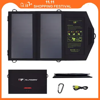 

ALLPOWERS 5V14W Foldable Solar Charger Dual USB High Efficiency Monocrystalline Solar Panel Charger for Mobile Phones Tablets.
