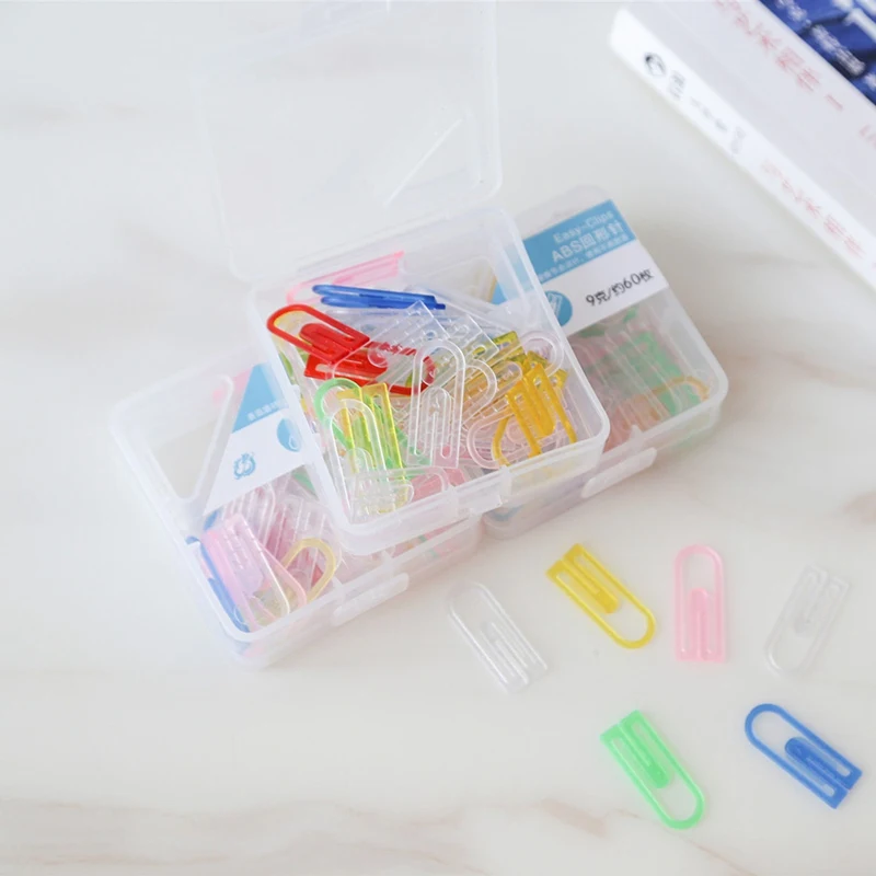 60pcs / Set Of Colorful Paper Clips Paper Clips Notes Clips Children'S Student Stationery School Office Supplies