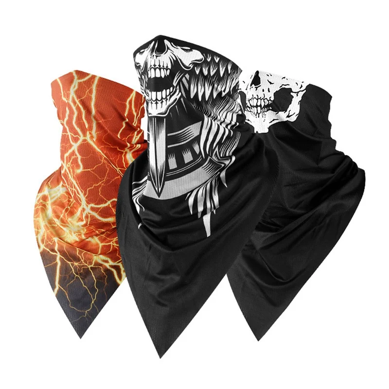 Ледяной шелк езда маска от солнца Лето Рыбалка Мужчины Женщины головной платок Спорт на открытом воздухе ночь светоотражающее треугольное полотенце ветер пыль