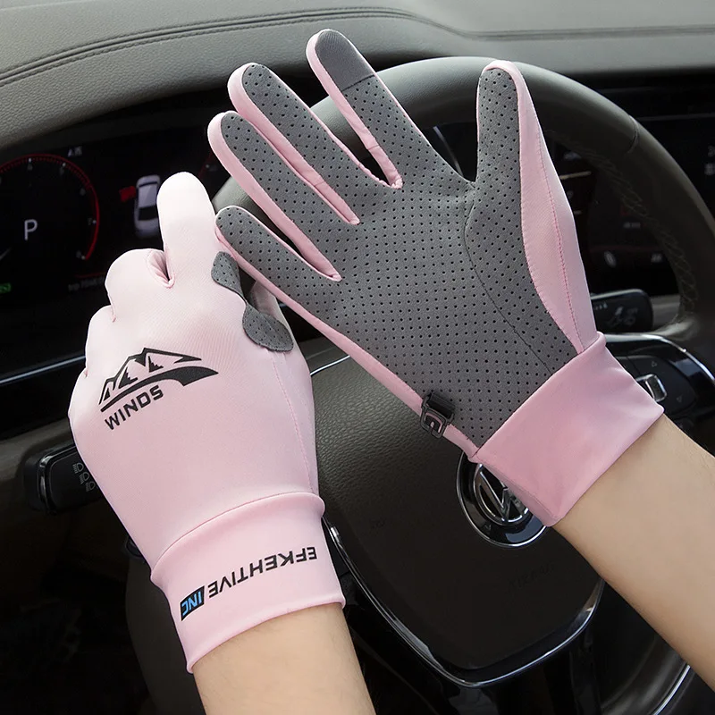 Ice Silk Light Gloves Summer Thin Men Sports Cycling Running Fitness Driving Outdoors Fishing Women Non-Slip Touchscreen Gloves