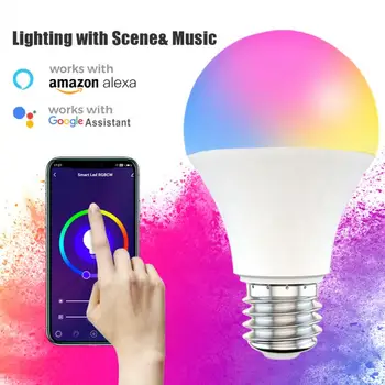

Smart Wifi Bulb Dimming Light Tuya Smart Light Bulb Voice Control Work With Alexa Amazon Google Home E27/B22 Led Night Lights