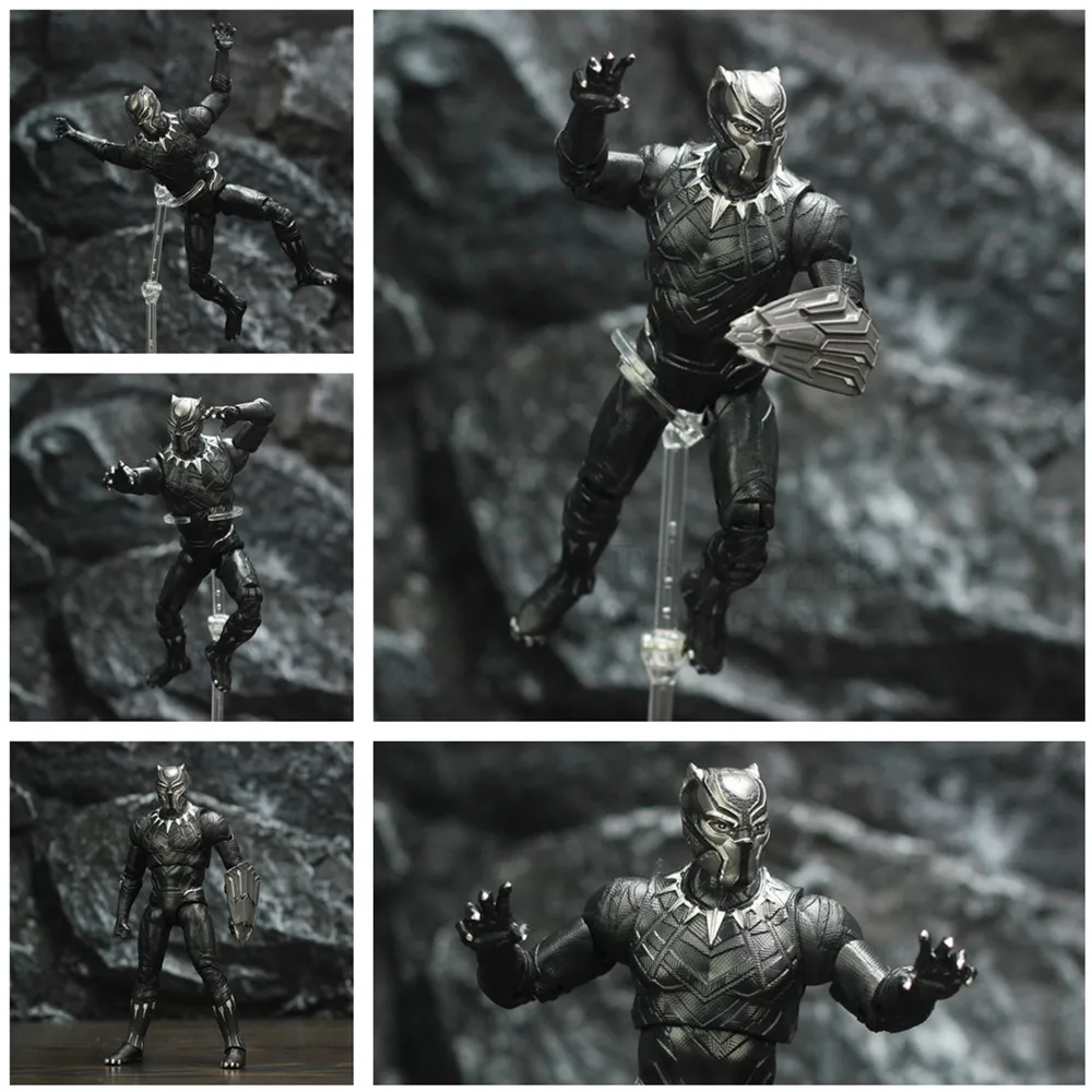 2018 Marvel 6 "Черная пантера фигурку с коготь Капитан Америка Vibranium Щит Фильм Мстители Бесконечность войны кукла игрушка модель