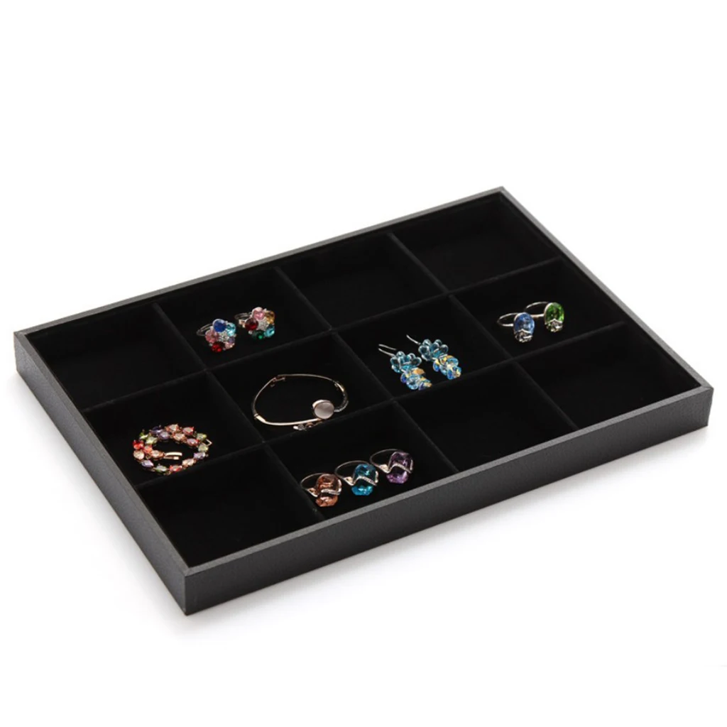 

Multi Compartments Velvet Bracelet Bangle Watch Jewelry Display Tray Holder