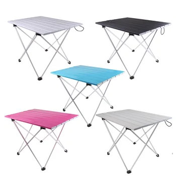 

Outdoor Aluminium Foldable Picnic Camping Desk Table Ultralight Compact Size with Storage Pouch for Tailigating Backyard Fishing