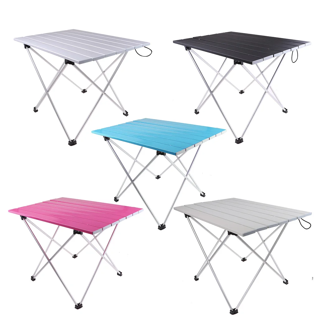 Outdoor Aluminium Foldable Picnic Camping Desk Table Ultralight Compact Size with Storage Pouch for
