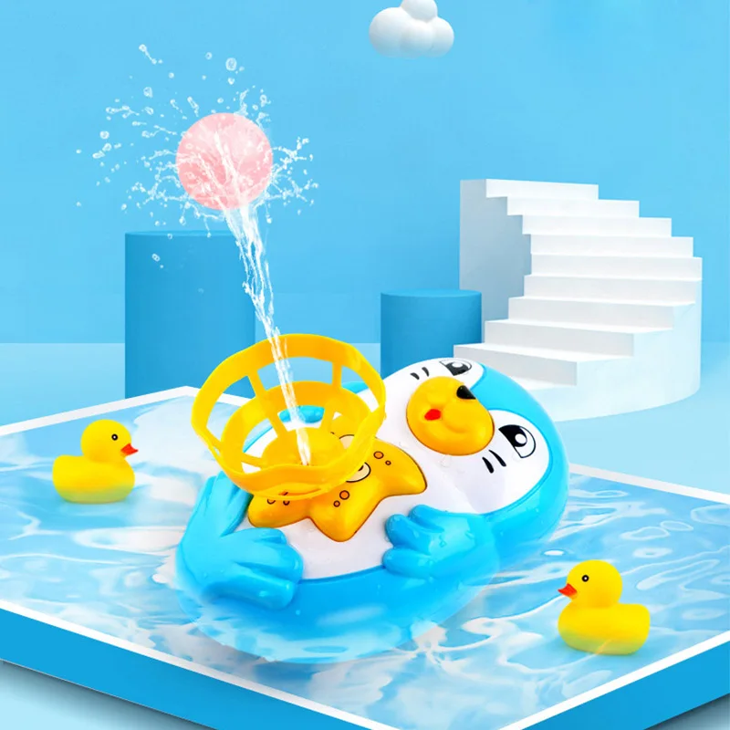 Электрическая игрушка поливальная машина Младенческая Детская ванна вода играть мяч уплотнение животных мультфильм игрушка для душа
