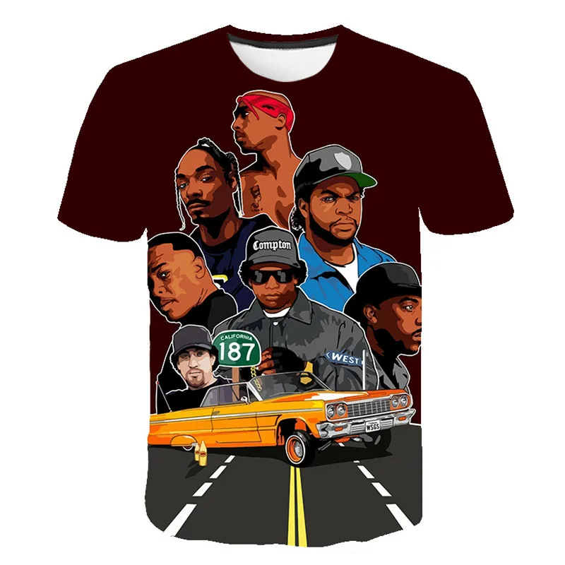 Новая летняя модная мужская и женская футболка Rapper 2pac Tupac 3d принт хип-хоп футболка s Повседневная крутая футболка для мужчин размера плюс 6XL