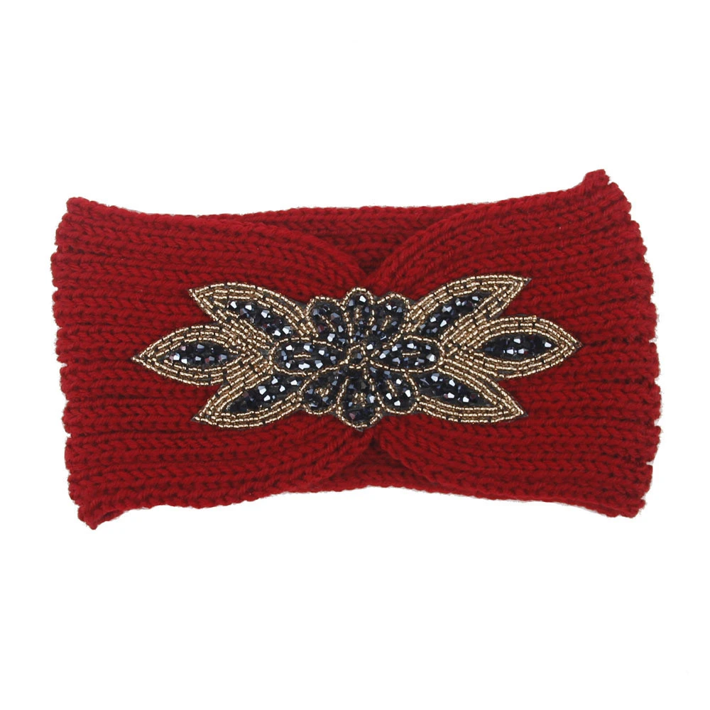 Women Crochet Knitting Headband Cotton Bandeau Winter Warm Head Wrap Wide Hair Turban Handmade Hair Bands Accessories 1111