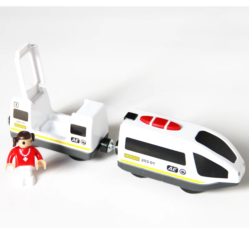 RC дистанционное управление Электрический магнитный совместимый BRIO деревянный трек белая гармония поезд и красный по всему миру поезд дети подарки на день рождения