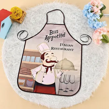 

Kitchen Apron Cute Italian Restaurant Fat Chef Cartoon Print Aprons BBQ for Women Cooking Restaurant Apron Cleaning Tools
