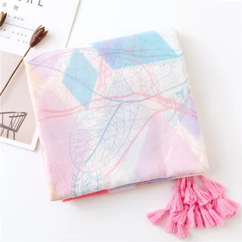 

2020 luxury pink scarf women autumn spring long boho pink patchwork hijab scarf Sjaal Muslim Hijab Snood Soft Wrap bufanda mujer