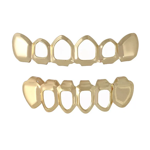 1 set gold Панк серебро/золотые зубы Grillz хип-хоп грили зубной рта модные зубы шапки Косплей вечерние рэпперы грили зубы Ювелирные изделия Подарки - Окраска металла: 1 set gold