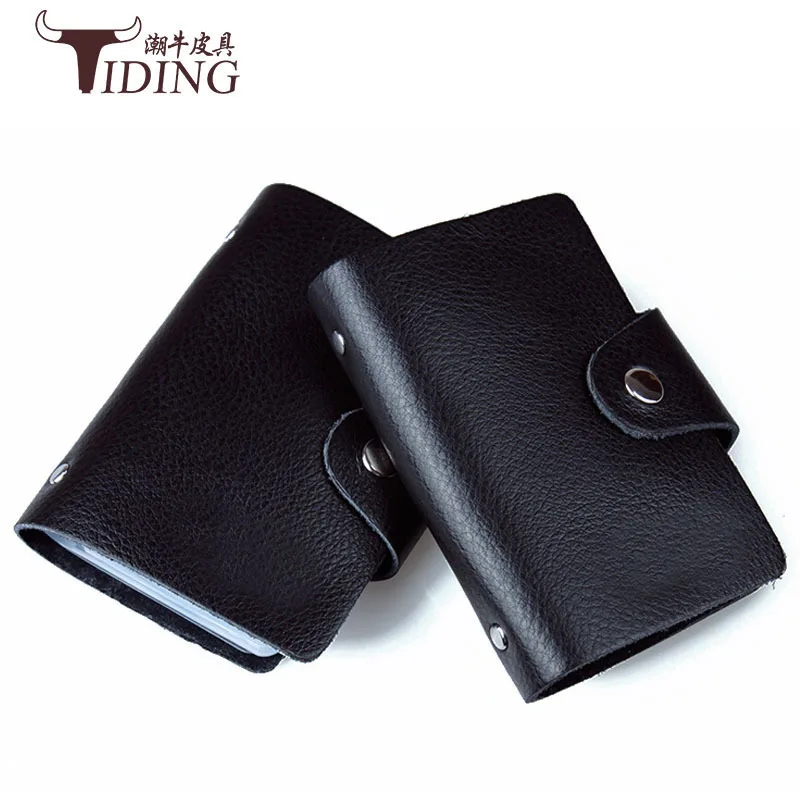 

Tiding Men Wallet Genuine Leather Card Bit More Large-Volume Document Package Credit Card Holder Business Card Holder 4002
