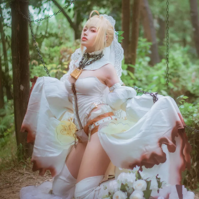 Чехлы для телефонов Nero FGO Fate/оливковое масло Экстра Nero, для косплея костюм 2th первоначальный цветок брак тиран свадебное платье маскарадные женские пикантные Косплэй подарочный набор