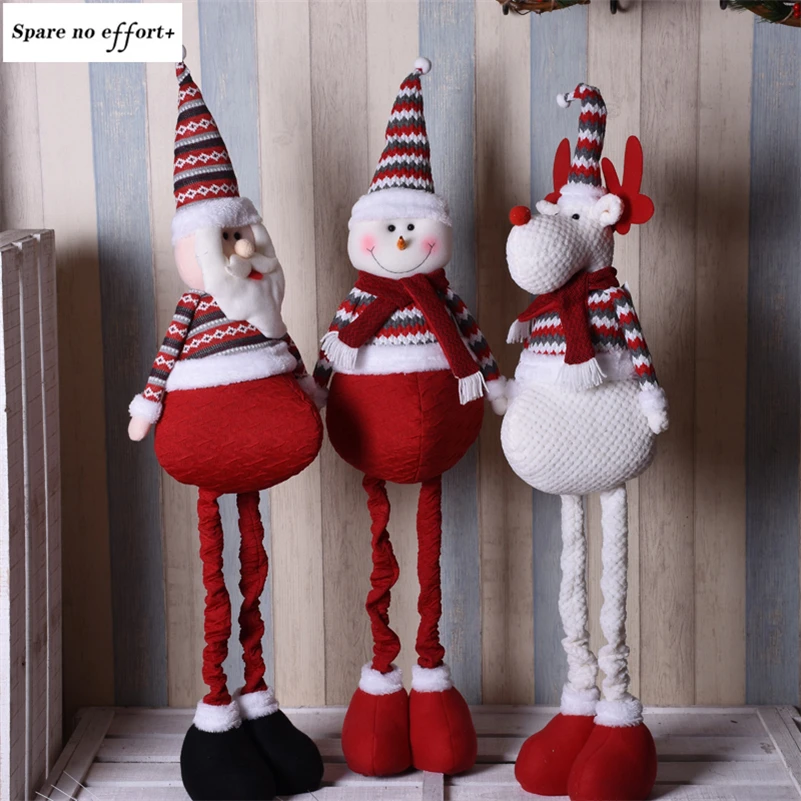 110 см Фигурки Navidad, Красные Рождественские елочные украшения, Рождественский Санта-Клаус, снеговик, лося, куклы, enfeite de natal, подарок на год