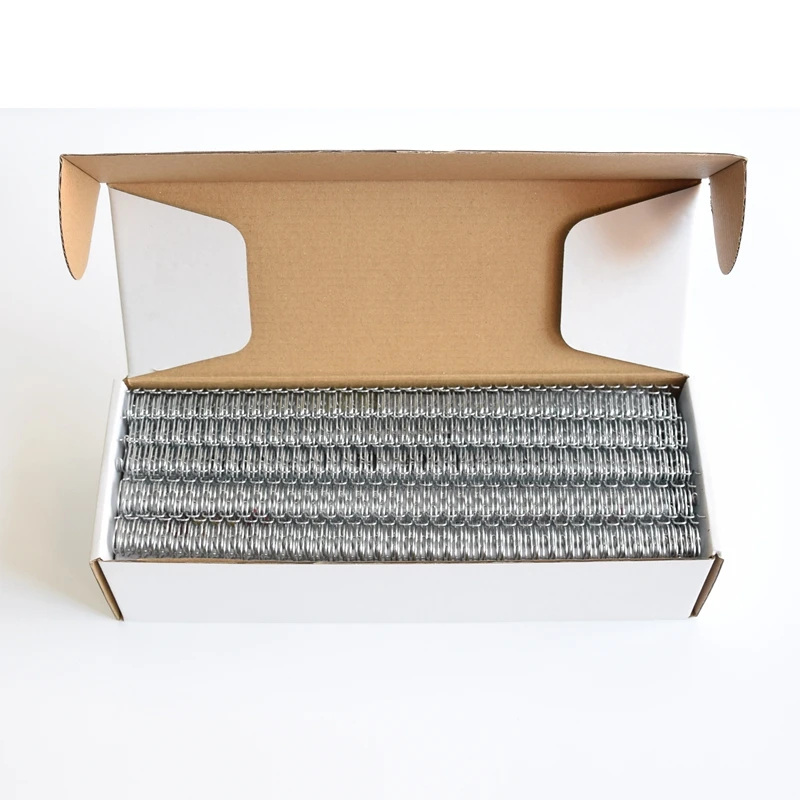 30/50/100 יחידות / קופסה ReadStar צבע כסף A4 3:1/2:1 צעד 6.4-38.1mm OY חוט כפול לולאה קוויל קישור טבעת