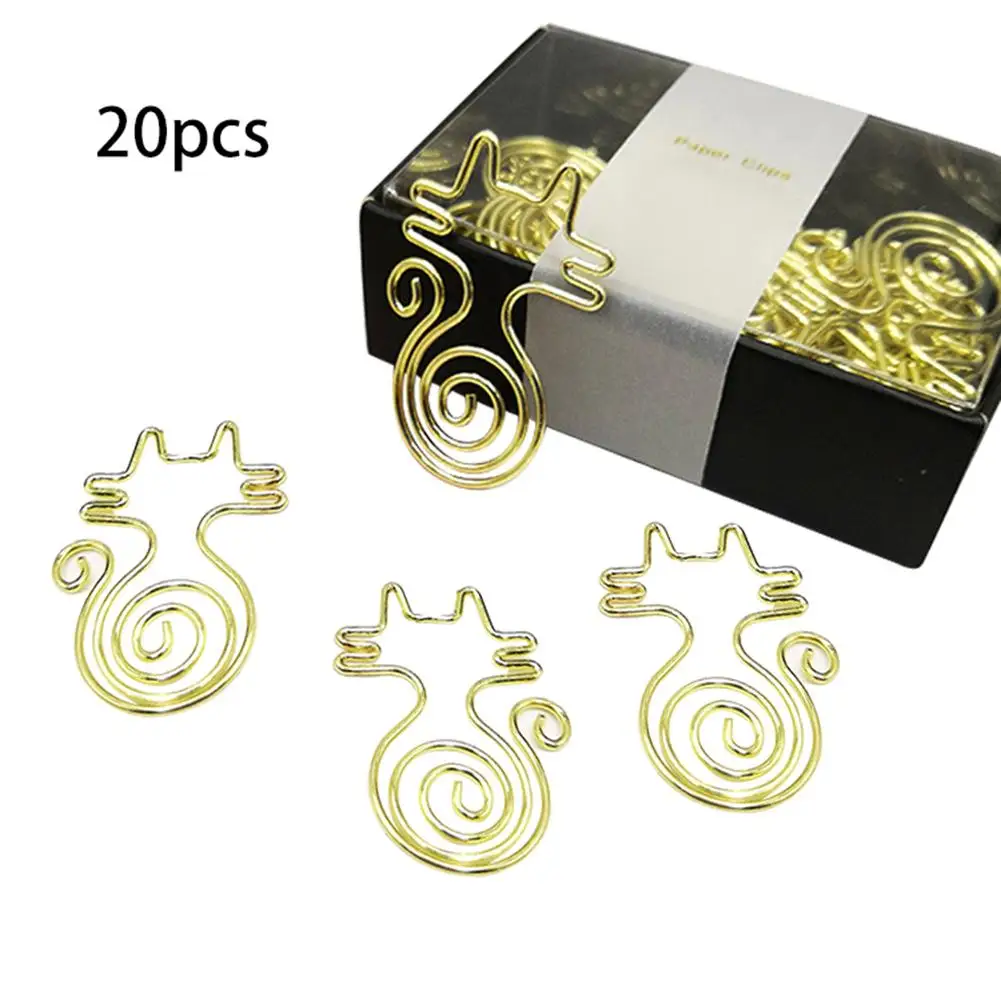 20 шт. Зажимы для бумаги в форме кошки Милые инновационные розовое золото офисный