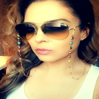 

2020 new dripping eyes handmade chain glasses chain fashion simple sunglasses anti-lost chain ladies party gift