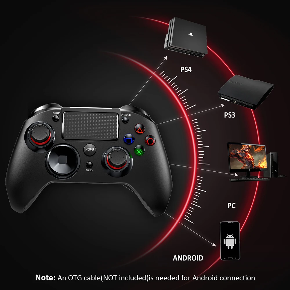 Pictek Pc263 Ps4コントローラusbワイヤレスゲームパッドandroidプレイステーション4ヘッドセットジャックと充電式ps4ゲーム コントローラ Gamepads Aliexpress