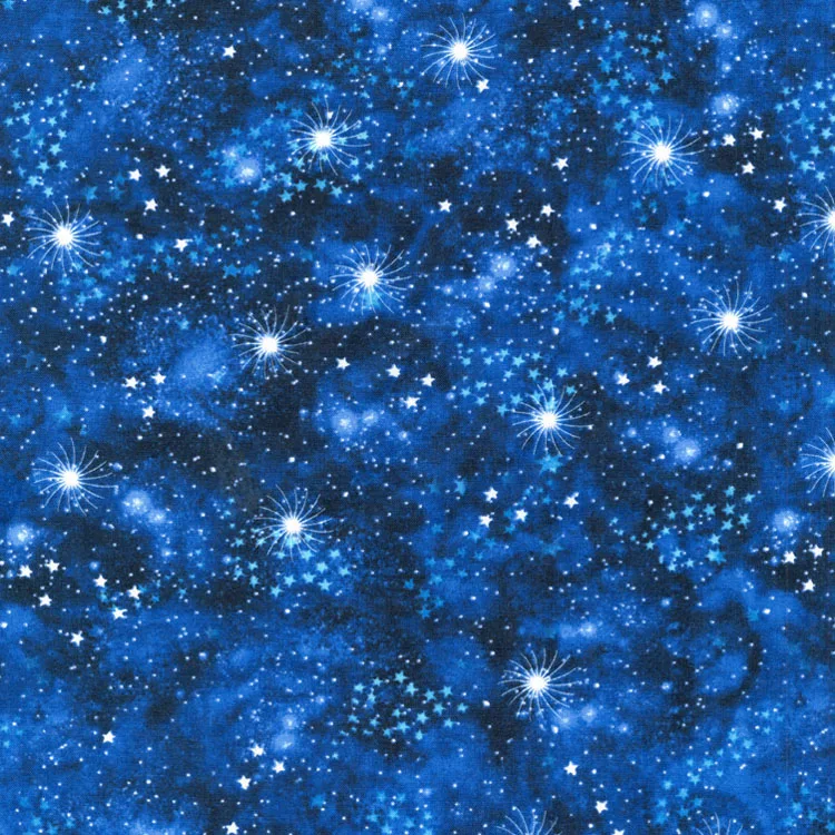 

2019 New African Fabric Japan Imports Night Sky Blue And White Stars Pure Cotton Printed Manual Clothing Shirt Dress Fabrics