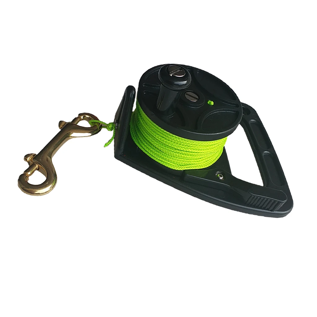 black 46m Dive Reel Премиум акваланга катушка для дайвинга и ручки, латунная двухсторонняя Болтовая защёлка для погружения шестерни акваланга катушка для дайвинга - Цвет: black 46m Dive Reel