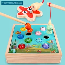 1-2-3-5 деревянный магнитный рыболовный пруд, развивающая игрушка для детей лет, набор для раннего образования, неинтерактивная игрушка