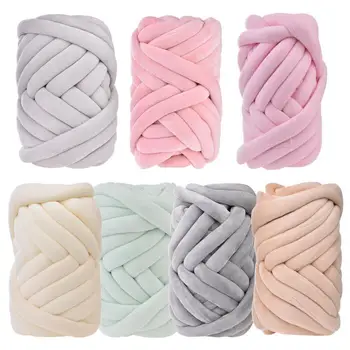 

DIY Hand Knitting Fancy Soft Core Yarn Bulky Knitting Thick Wool Yarn for Carpet Blanket Scarves Hats 7 Colors