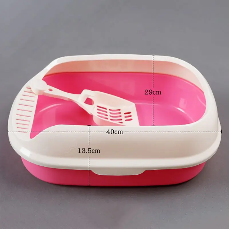 Pet Cats Sand Pot Pet Small Toilet with Shovel Anti-leakage Flexible Side Cover Easy Cleaning Kitty Litter Box Pet Supplies