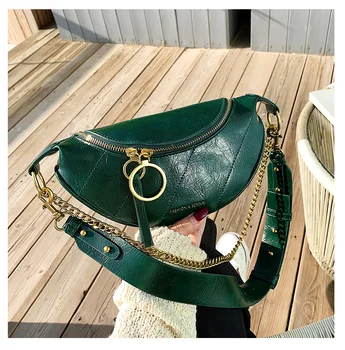 

PU Leather Waist Bags Female Fanny Pack Waist Belt Bag Chest Pouch PU Leather Chest bag