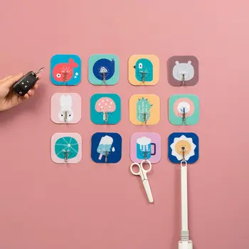 

5PCS Wall Sticky Hooks Clothes Towel Key Hanger Adhesive Multifunction Seamless Holder Racks Bathroom Kitchen Wall Door Hook U3