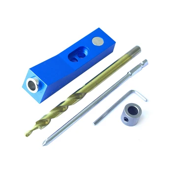 

GYTB Drill Guide Doweling Pocket Hole Jig Set Woodworking Hole Fixture Locator Tool Aluminum Alloy Wood Work Tool Set