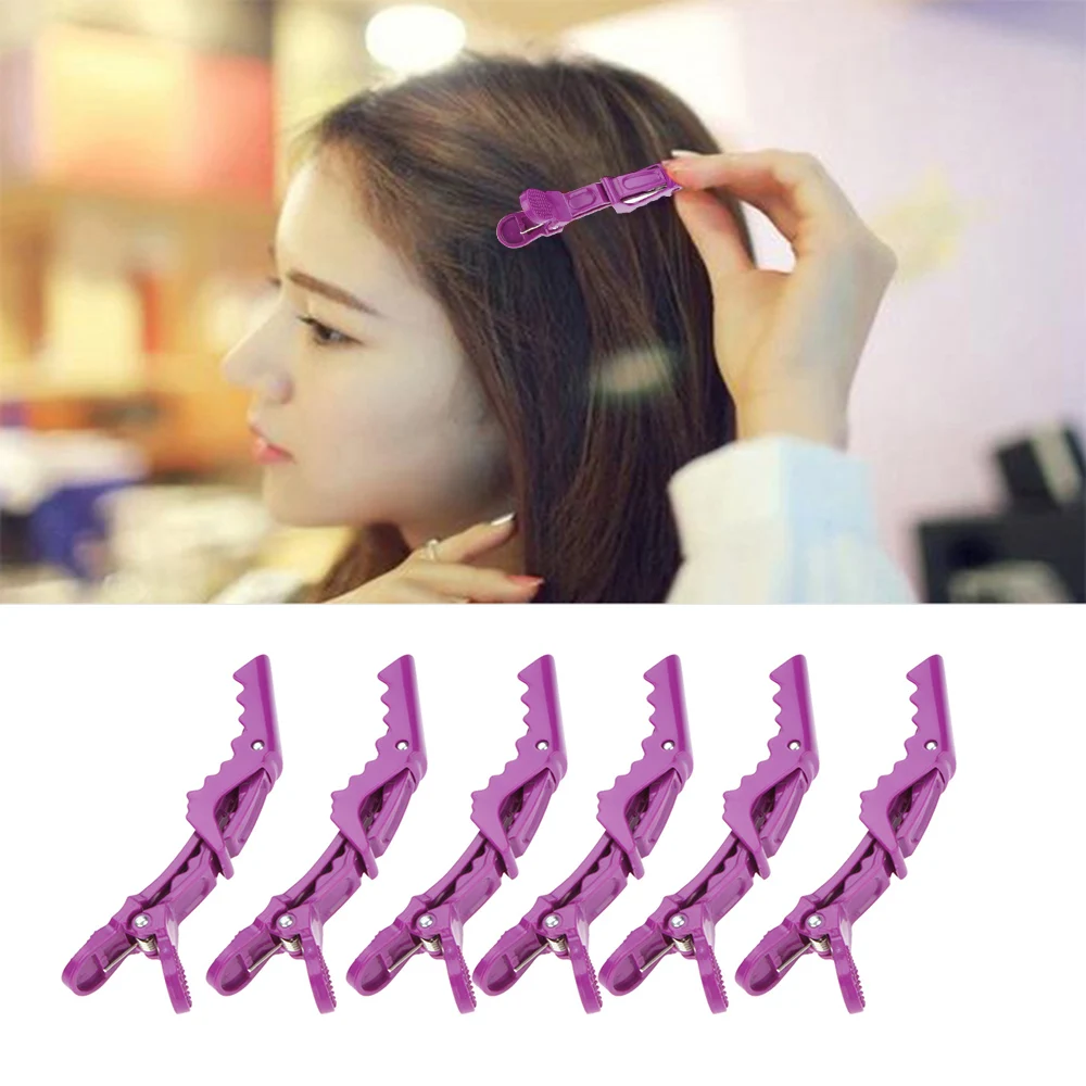 6Pcs Sectioning Clips Clamps Hairdressing Salon Hair Grip Plastic Hair Clips Crocodile DIY Accessories Hairpins Hair Styilng