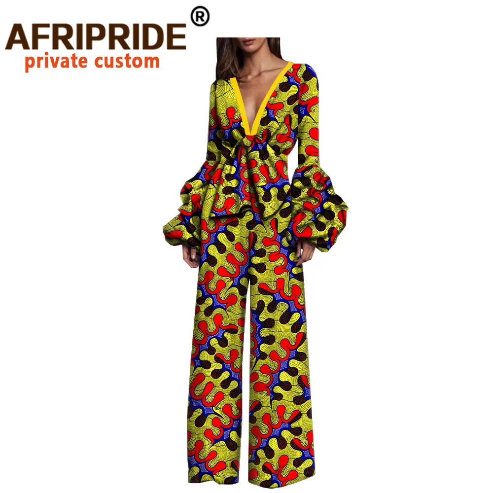 Африканский повседневный комбинезон для женщин AFRIPRIDE с пышными рукавами и