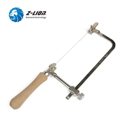 Z-LION 1PC Coping Saw Steel Frame With 2m Diamond Wire Saw Dry Wet Use For Wood Stone Jade Metal Cutting Multifunction Hand Tool