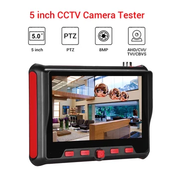 

CCTV tester Camera Monitor 5 inch Security Camera 8MP HD 1080P 4 in1 TVI CVI AHD CVBS Test Portable PTZ Control test cam tester