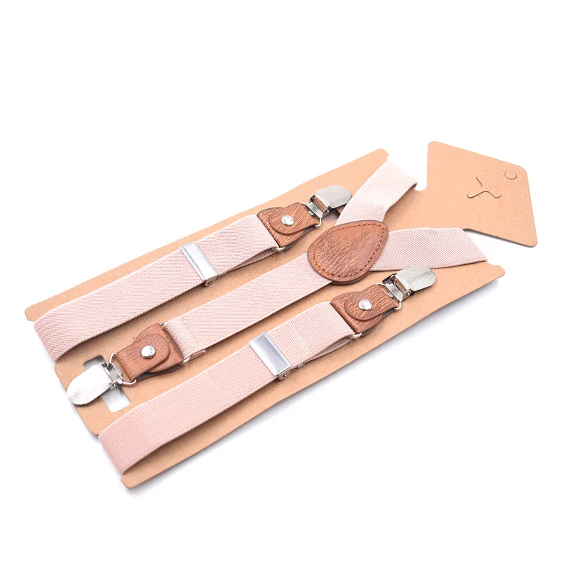 FleshPink Deepeel 1 шт. 2,5*75 см детские 3 зажимы Типа Y подтяжки высокого качества полиэстер эластичный ремень регулируемые подтяжки аксессуары - Цвет: FleshPink