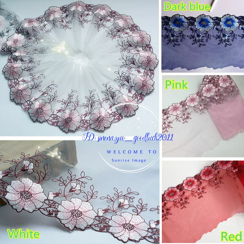 

Floral Tulle Lace Trim Ribbon Wedding Fabric Flower Embroidery Sewing DIY FL165