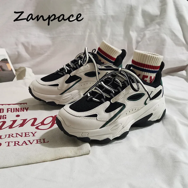 

ZANPACE Platform Sneakers 2020 Spring New Student Mesh Sports Shoes Woman Women Wild Thick-soled Casual Shoes Zapatos De Mujer