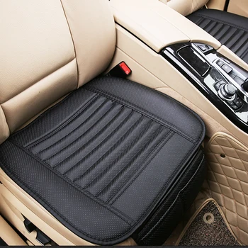 

Black Breathable PU Bamboo Charcoal Car Seat Cushion Cover Pad Mat Protector Pockets For Universal